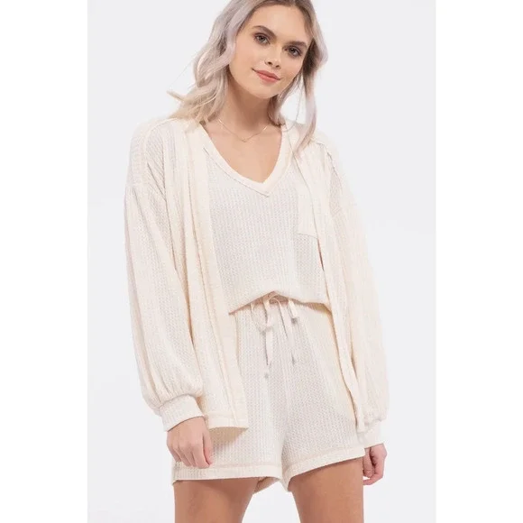 Reverse Stitched Open Front Cardigan - Picture 1 of 5